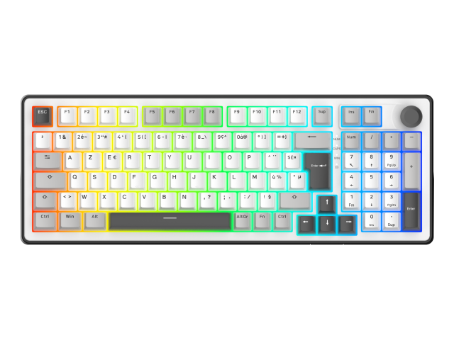 [01402054] Keyz Elite 400 RGB Triple Mode - Blanc/Gris