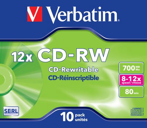 [02000003] CDRW 80min certifié 12X - Boites Cristal x10