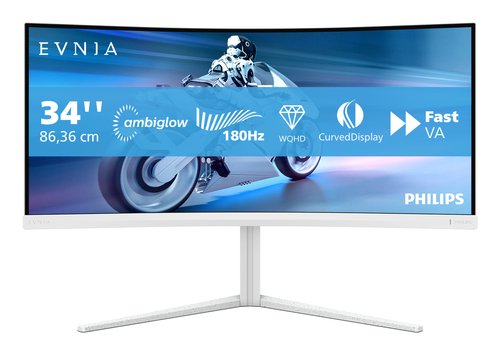 [06204806] Evnia 34"CURVE UWQHD/180Hz/Fast VA/Ambiglow/Blanc