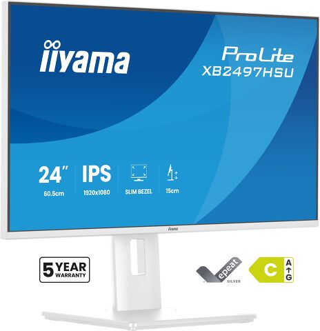 [06204882] XB2497HSU-W1 23.8" FHD/120Hz/IPS/Pivot/HP/Blanc