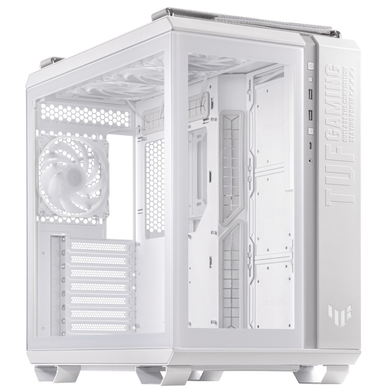 [01502390] TUF Gaming GT502 Plus TG Blanc - MT/Sans Alim/ATX