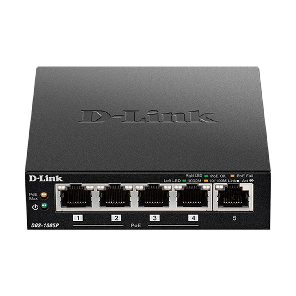 [01701079] 5 Ports 10/100/1000Mbps DGS-1005P (4 POE)