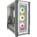 iCUE 5000X RGB Tempered White - MT/Sans Alim/ATX
