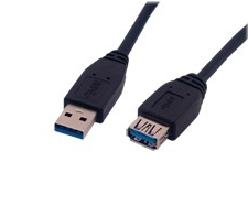 [03000733] Câble USB-A 3.0 mâle/femelle - 1m - Noir