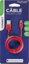 Câble USB-A/Micro USB B - 1.2m - Rouge