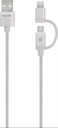 Câble USB/Lightning/Micro USB-B - 1.2m - Gris