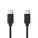 Câble USB-C vers USB-C 60 W - 1m - Noir