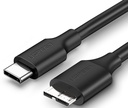 Câble USB-C vers Micro B/3A/PVC/ABS/1m/Noir