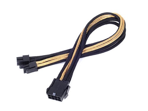 [06801391] Cable tressé 8-Pin EPS/ATX 4+4-Pin 300mm GOLD/BK#