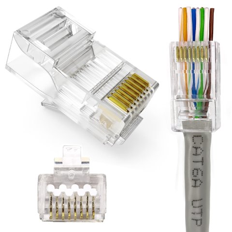 [02600075] Lot de 50 connecteurs de fils RJ45