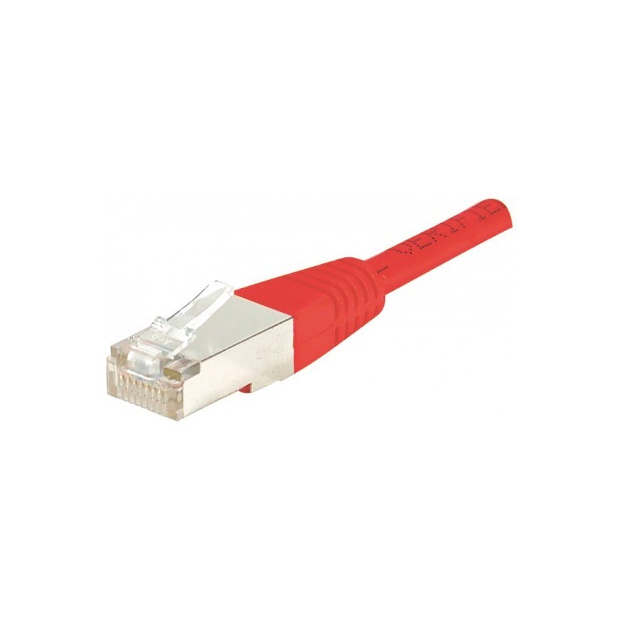 Cordon Cat 6, 4P Moule 1.00 m FTP Rouge