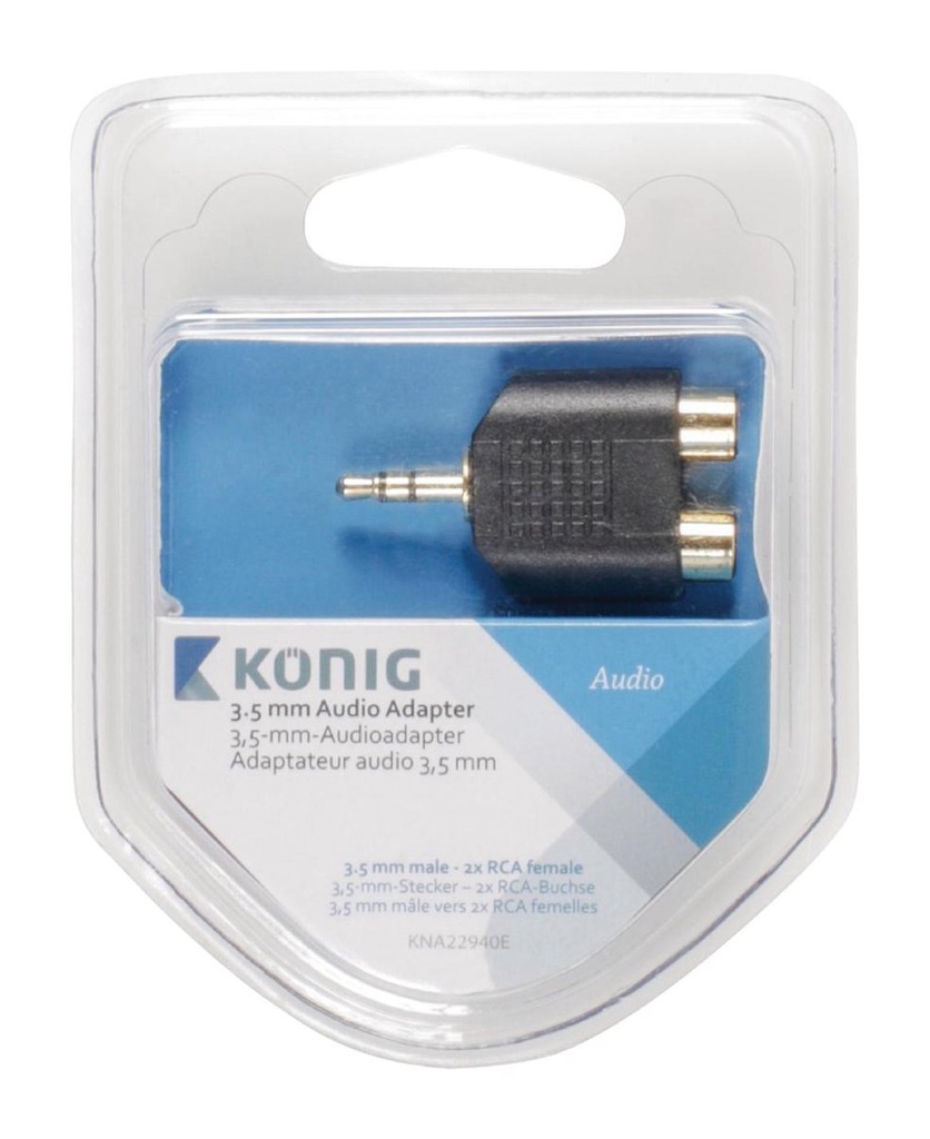 [06800017] Adaptateur Jack 3.5mm/2xRCA mâle/femelle - Gris 