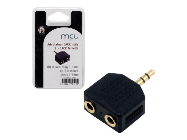 Adaptateur Jack 3.5/2xJack 3.5 mâle/femelle-Noir