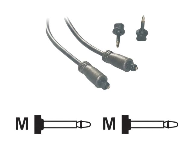 Câble audio optique Toslink mâle/mâle - 2m - Noir