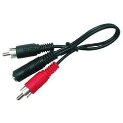 Adaptateur Jack 3.5 vers 2xRCAM femelle/mâle-0.2m#