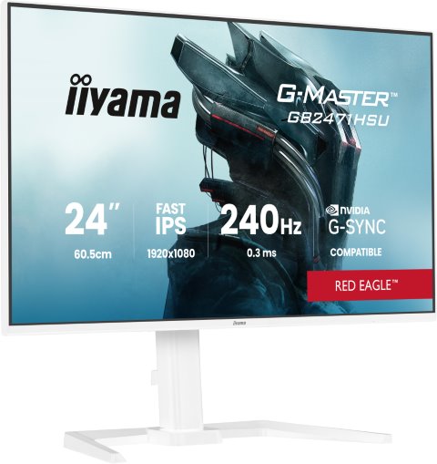 24" FHD/240Hz/Fast IPS/0.3ms/Pivot/G-Sync/Blanc