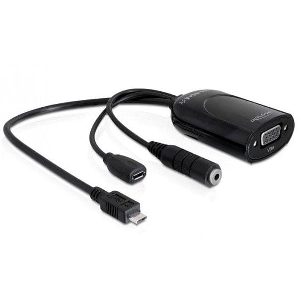 Adapt. MHL MicroUSB M to VGA F/MicroUSB F/Jack