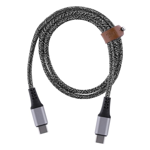 Câble USB-C vers USB-C - 1,5m nylon RPET - Noir