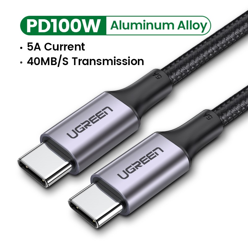 Câble USB-C vers USB-C/100W/Tressé/2m/Noir