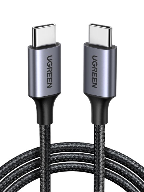 Câble USB-C mâle/mâle Nylon 60W - 1m - Noir