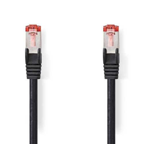 Cable RJ45 male/male - CAT6 S/FTP - Noir - 1m
