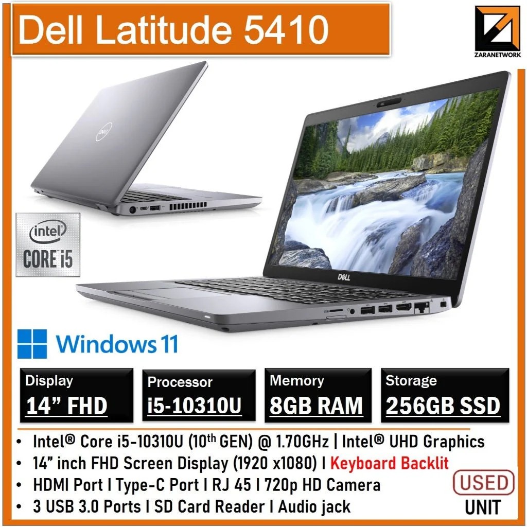 [504030872E] Dell 5410 (i5-10310/8G/256Nvme/11P) FHD (6h) C