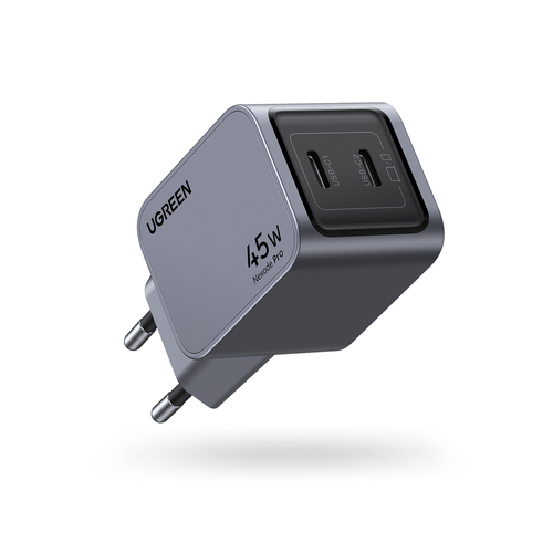Chargeur rapide 2 ports USB-C - 45W - Gris