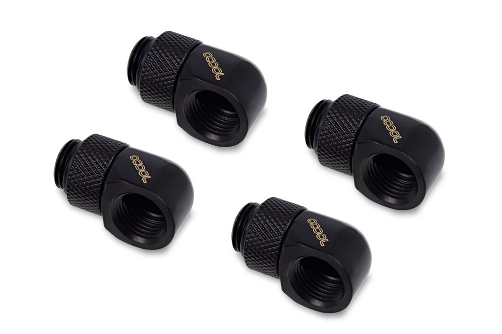 Fitting coudé rotatif 90° noir -  14mm - 4 pièces