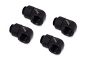 Fitting coudé rotatif 90° noir -  14mm - 4 pièces