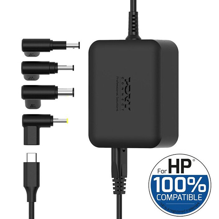 Alimentation secteur GaN 100W HP - 4 embouts-Noir