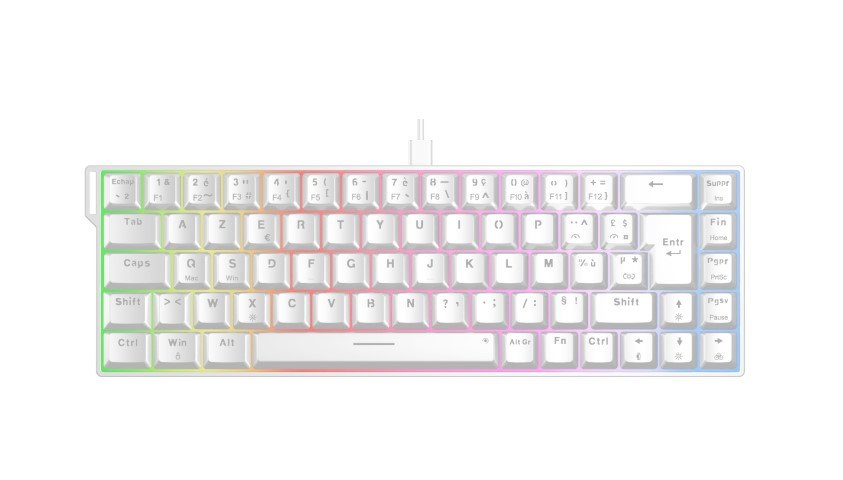 Keyz Titanium HE 65% -Magnétique/Filaire/RGB/Blanc
