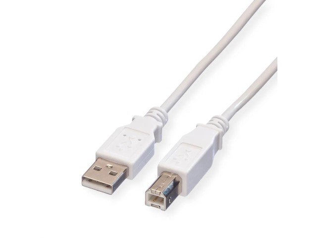 Câble USB-A 2.0 vers USB-B mâle/mâle- 1,8m - Blanc