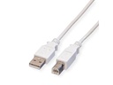 Câble USB-A 2.0 vers USB-B mâle/mâle- 1,8m - Blanc