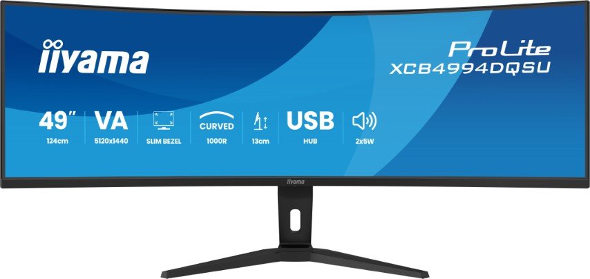 49" CURVE DQHD/120hz/VA/USB-C/HUB/HP/Adapt Sync#