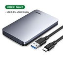 USB-C vers USB 3.0/HDD/SSD/2.5"SATA/6To/0.50m/Gris