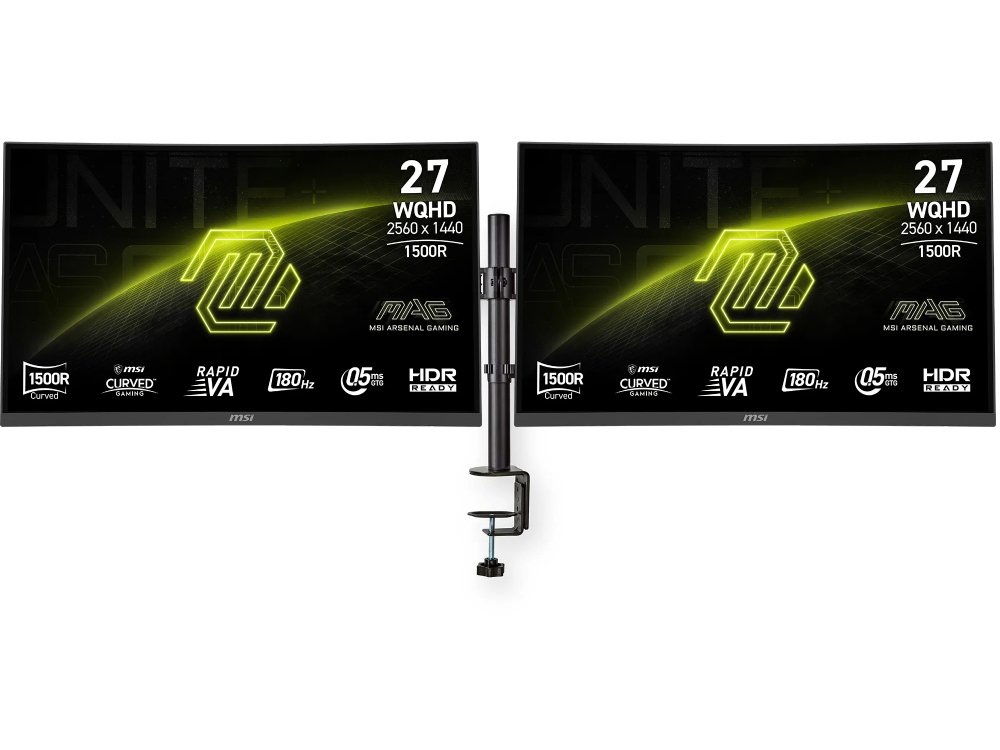 2 x 27" CURVE QHD/180Hz/F-VA/FreeSync + support#