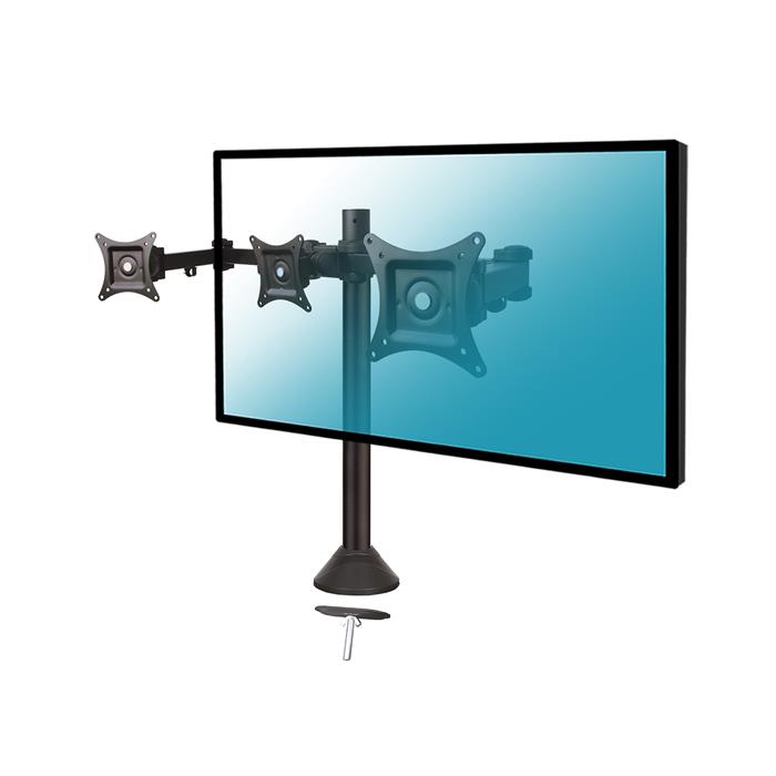 [04100653] 3 écrans 13"- 20" fixation bord/travers table